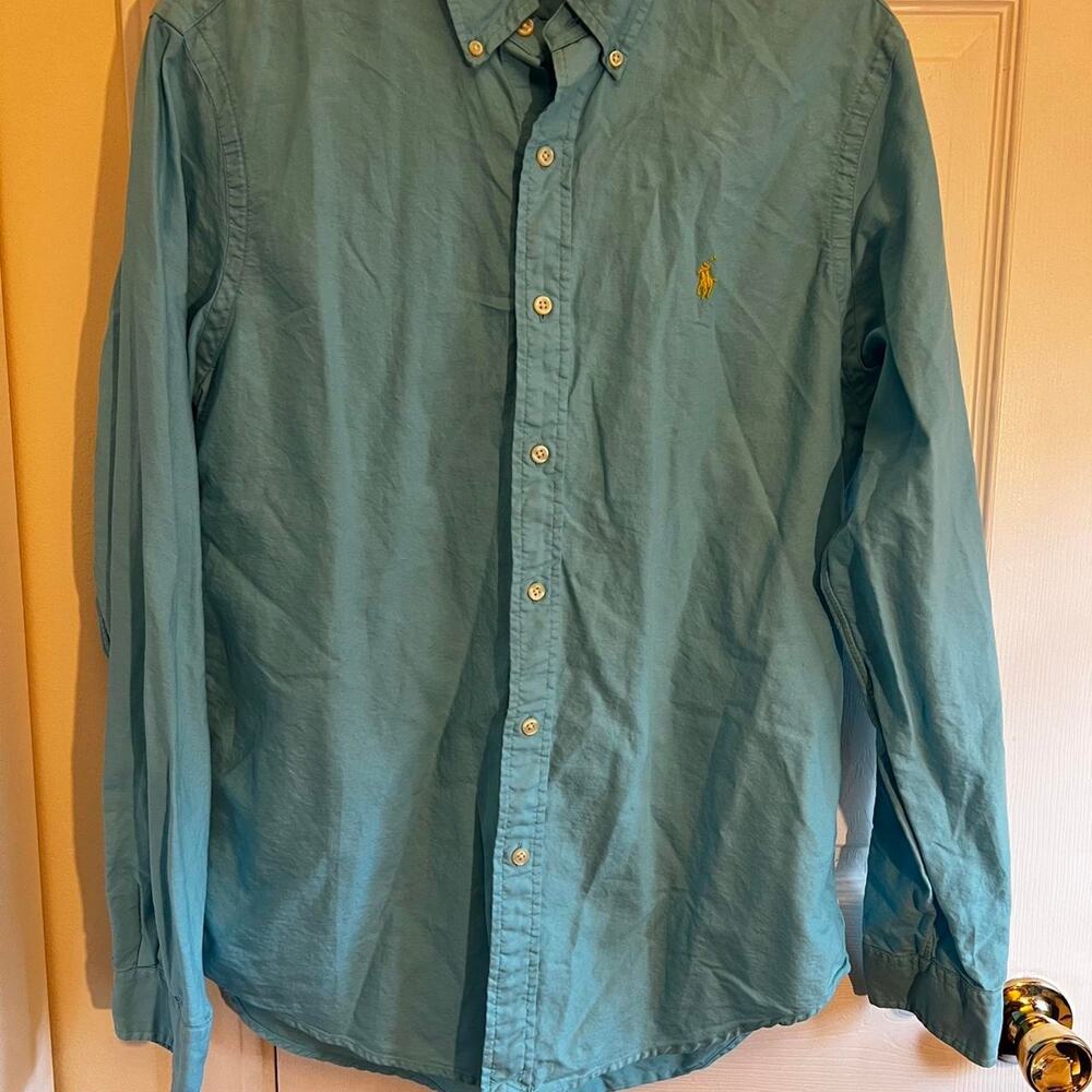 Polo ralph lauren aqua blue button down